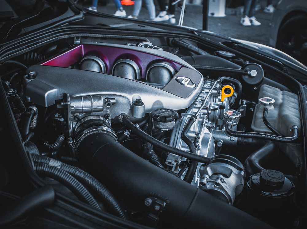 Car engine close-up